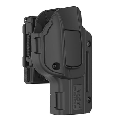 Funda Omitac para pistola Glock con diseño robusto y seguro de nivel 2, perfecta para actividades de tiro deportivo o defensa personal.