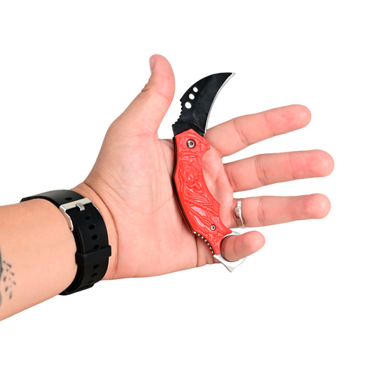 Navaja Táctica Karambit Curvo Diseño Calavera
