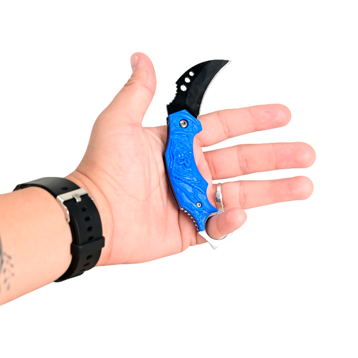 Navaja Táctica Karambit Curvo Diseño Calavera