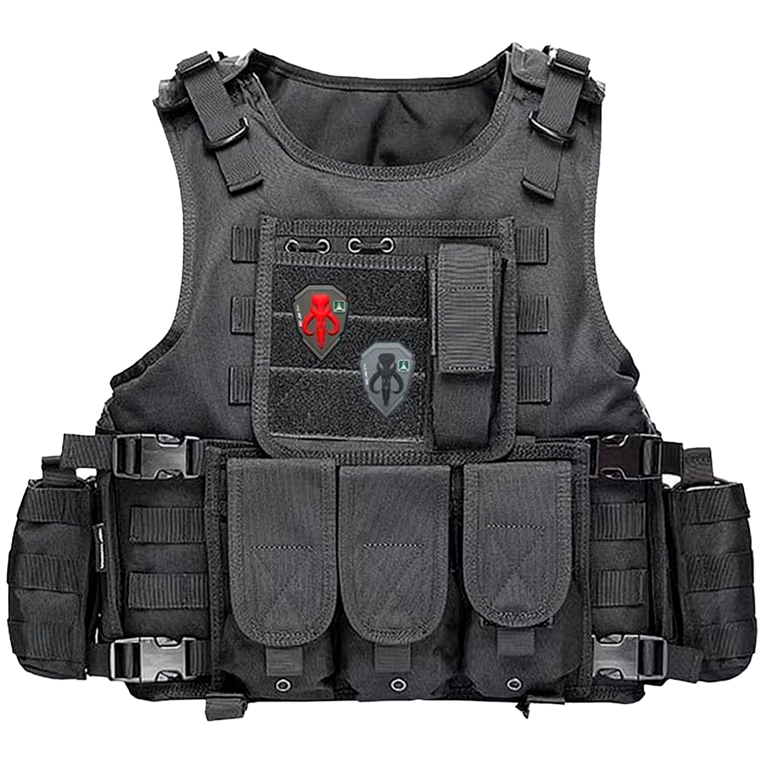 2  Parches Tacticos  De PVC  Boba Fet  Rojo-Negro