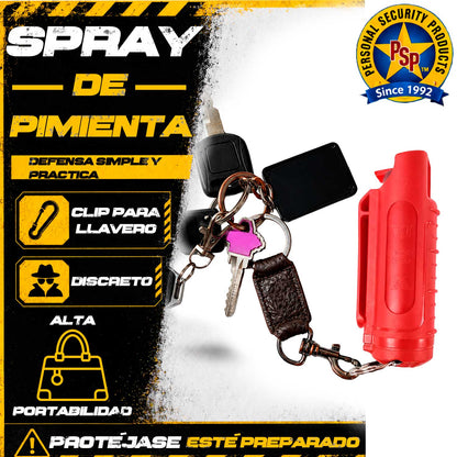 Spray Gas Pimienta Lacrimogeno Estuche Rígido Y Llavero Eliminator PSP PSP