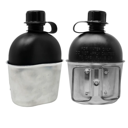 Cantimplora Tactica Militar Camping Kit Funda Y Taza