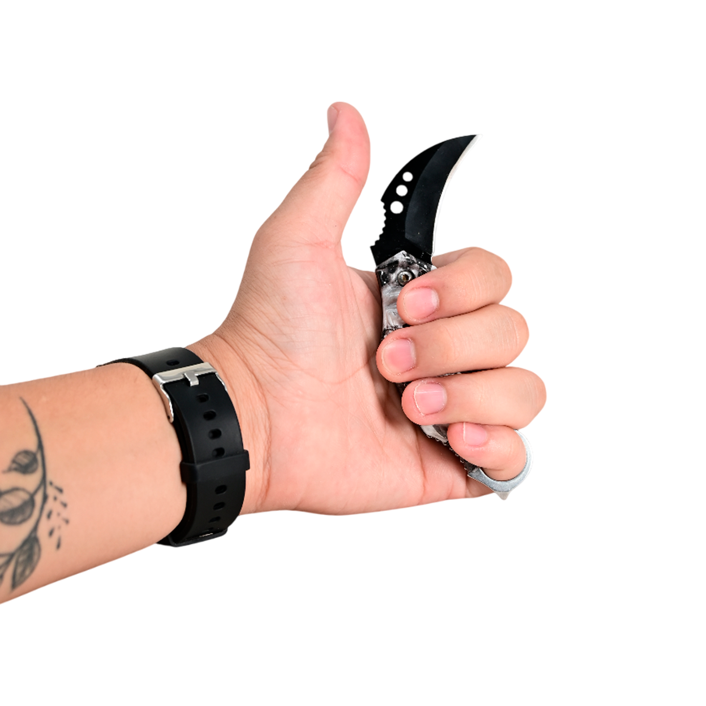 Navaja Táctica Karambit Curvo Diseño Calavera