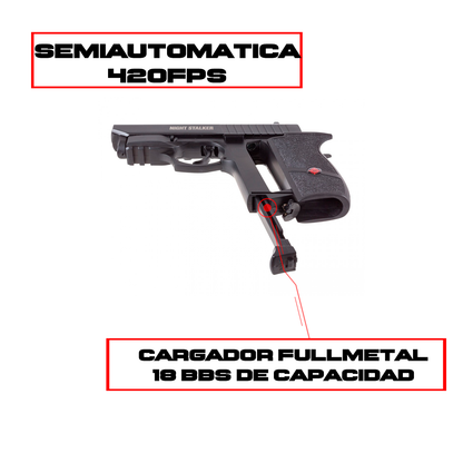 Pistola Night Stalker Crosman Blowback 4.5mm 420fps KIT Crosman