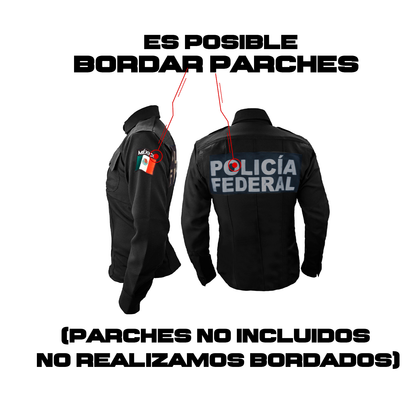 Camisa Tactica Uniforme Policia Cierre Simulado Manga Larga