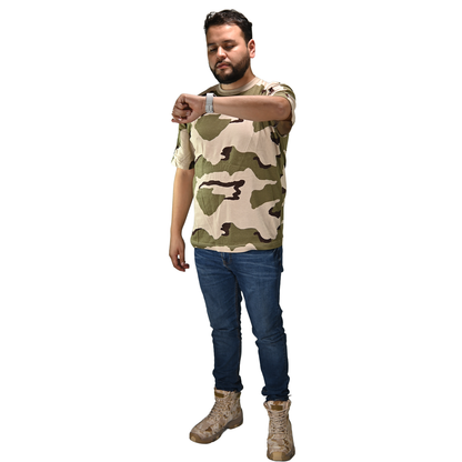 Playera Camuflada Manga Corta Algodón Hombre