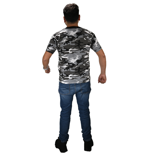 Playera Camuflada Manga Corta Algodón Hombre