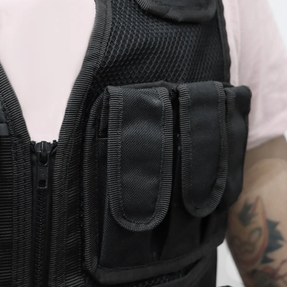 Chaleco Tactico Con Porta Pistola Y Cargadores Ajustable