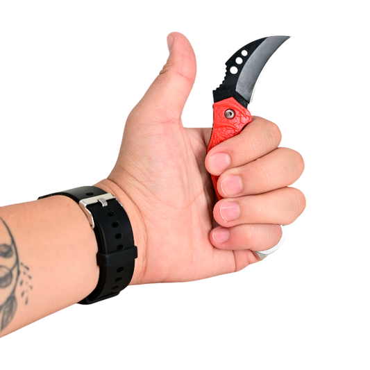 Navaja Táctica Karambit Curvo Diseño Calavera