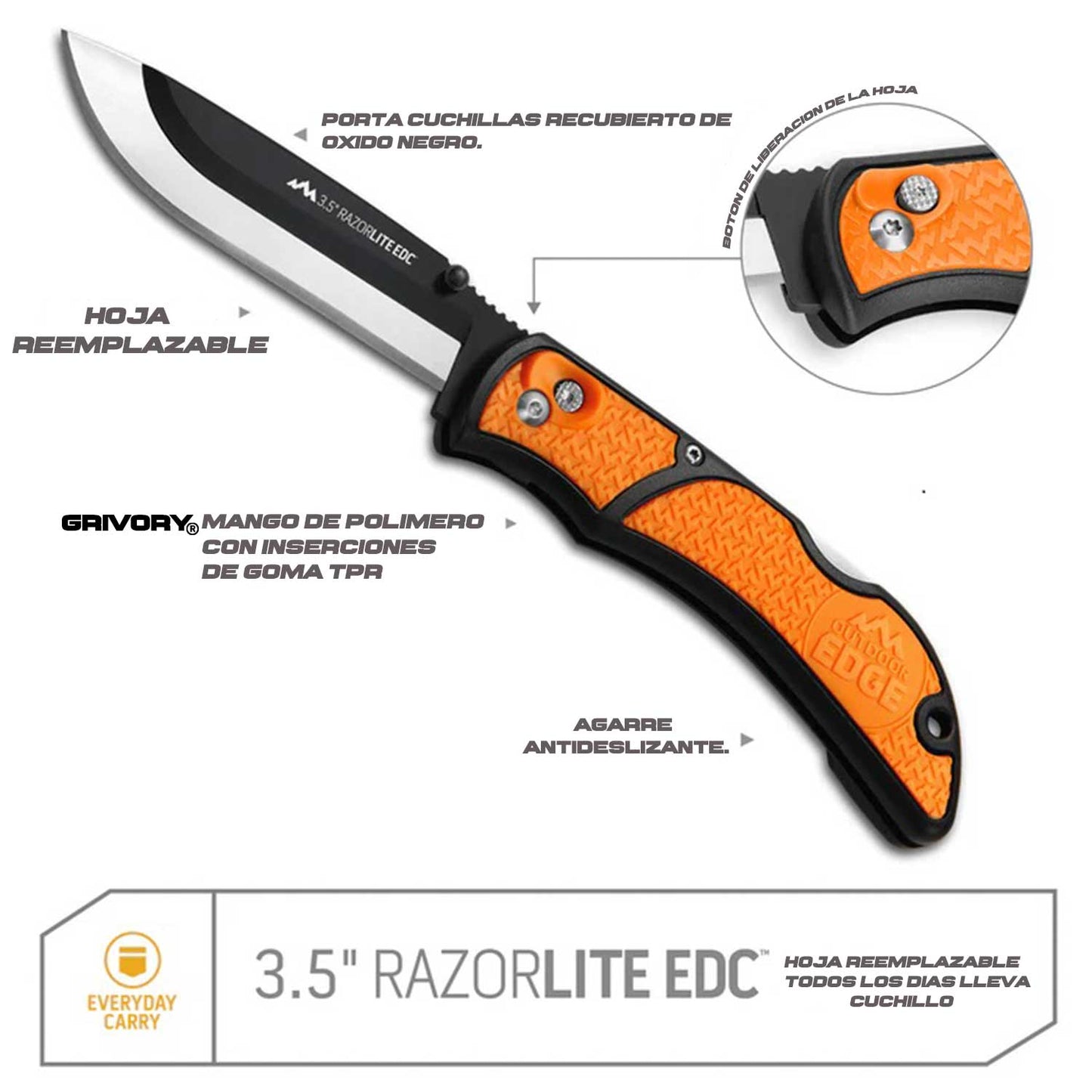 Navaja Tactica Razor Edc Lite 5 Cuchillas De Acero Japonés