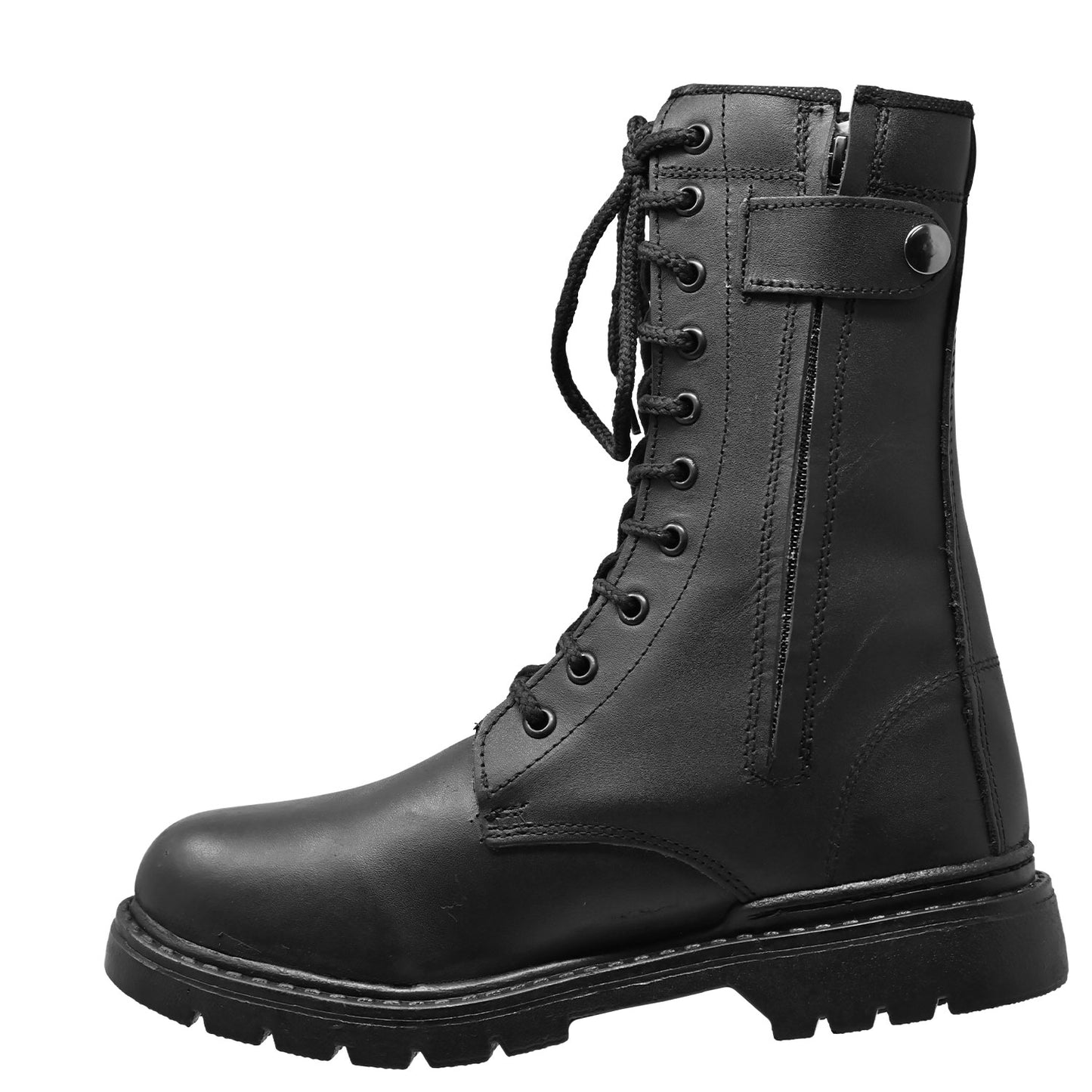 Botas Tacticas 100% Piel Suela Montaña Con Cierre Lateral