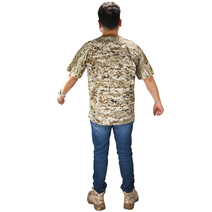 Playera Camuflada Manga Corta Algodón Hombre