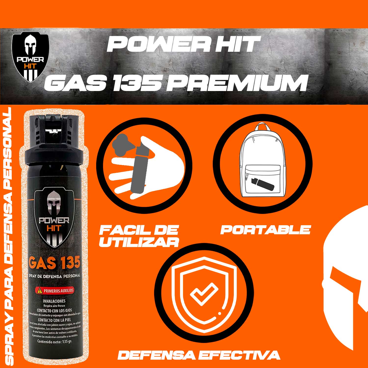 Gas Pimienta Lacrimogeno 135 gr Power Hit Power Hit