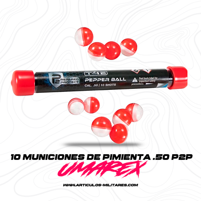 10 Bolas De Pimienta T4e P2p Pepper Ball Para Pistola Hdp50
