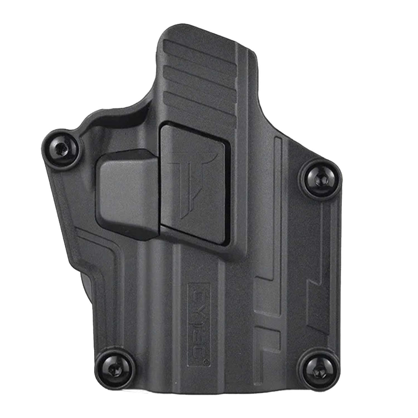 Acercamiento a la funda universal gen 2, ofreciendo seguridad adicional contra extracciones accidentales 