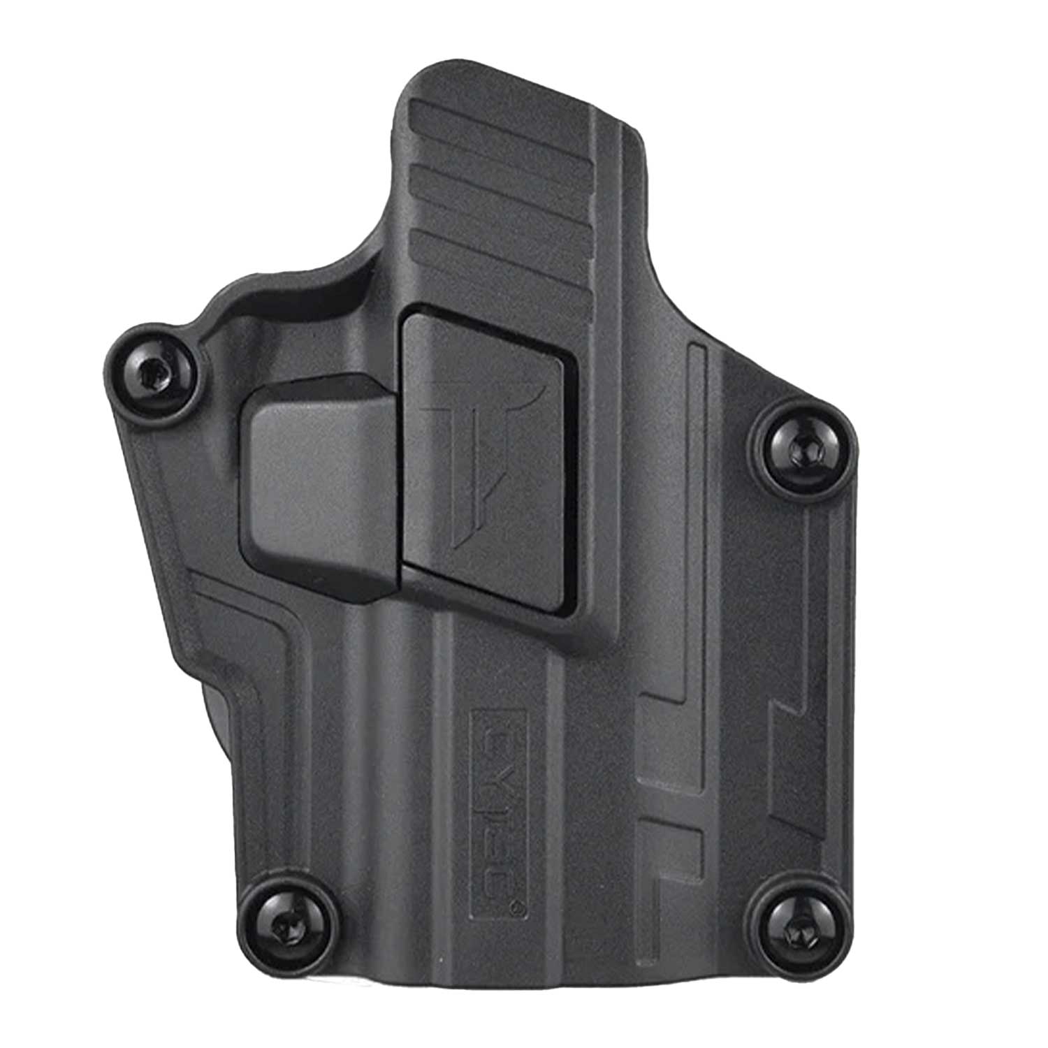 Acercamiento a la funda universal gen 2, ofreciendo seguridad adicional contra extracciones accidentales 