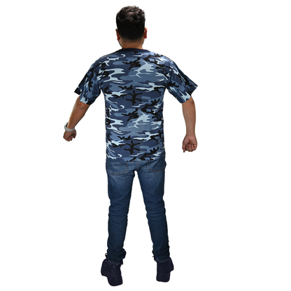 Playera Camuflada Manga Corta Algodón Hombre