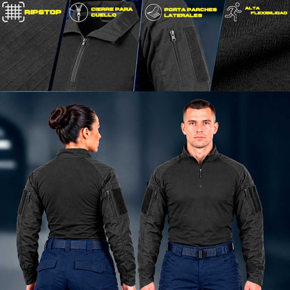 Playera Camisa Táctica Rápida De Combate Porta Parche Policial Residen Evil Militaría