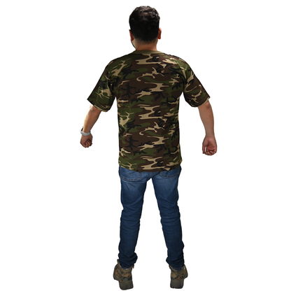 Playera Camuflada Manga Corta Algodón Hombre