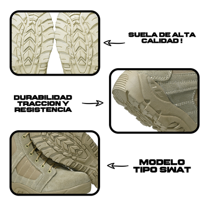 Botas Tipo Swat Kaki Táctica Militares