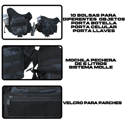 Mochila Tactica Pechera Con Correa 10 Bolsas Residen Evil Militaría