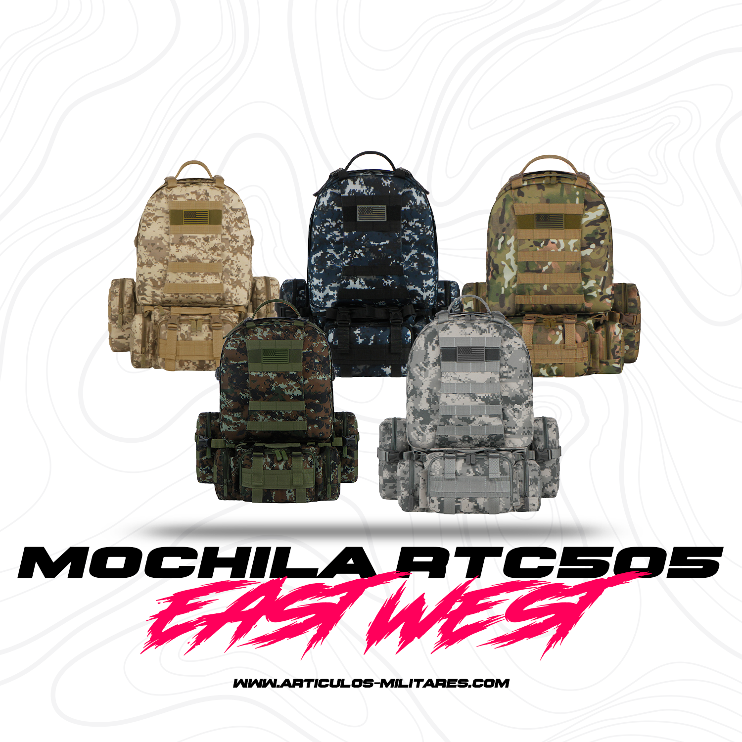 Mochila Táctica Impermeable 4 En 1 Molle Eastwest Rtc505