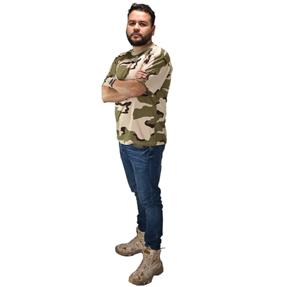 Playera Camuflada Manga Corta Algodón Hombre