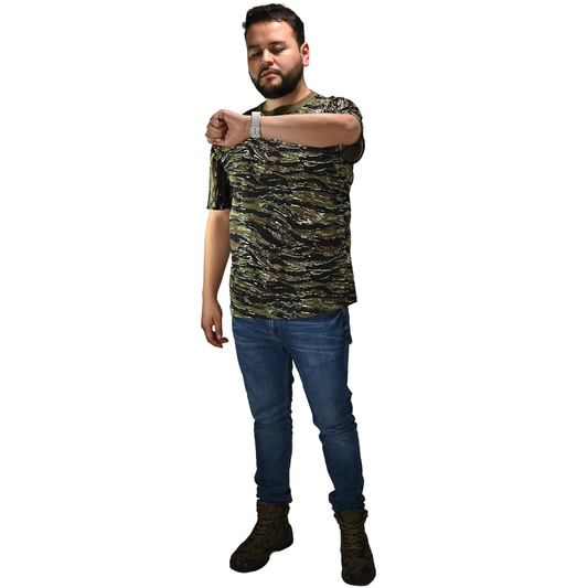 Playera Camuflada Manga Corta Algodón Hombre