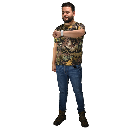Playera Camuflada Manga Corta Algodón Hombre