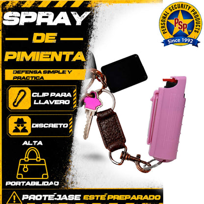 Spray Gas Pimienta Lacrimogeno Estuche Rígido Y Llavero Eliminator PSP PSP