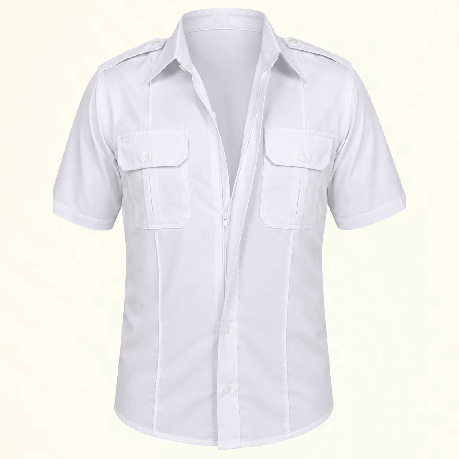 Camisa Táctica Uniforme Azul y Blanco Policía Botones Simulados Residen Evil Militaría