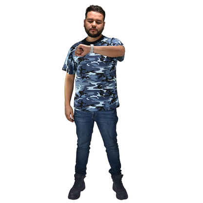 Playera Camuflada Manga Corta Algodón Hombre