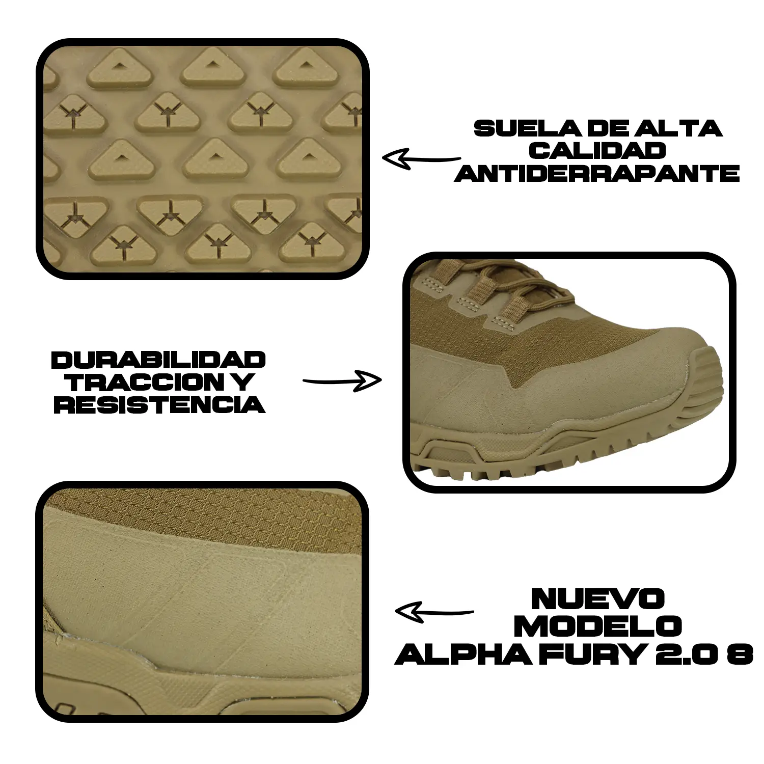 Botas Tacticas Original Swat Alpha Fury 2.0 8 Con Cierre Coyote plantilla Ortholite