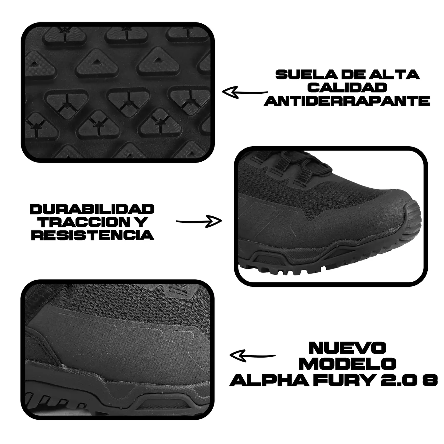 Botas Tácticas Alpha Fury 2.0 Ortholite Negras ORIGINAL SWAT
