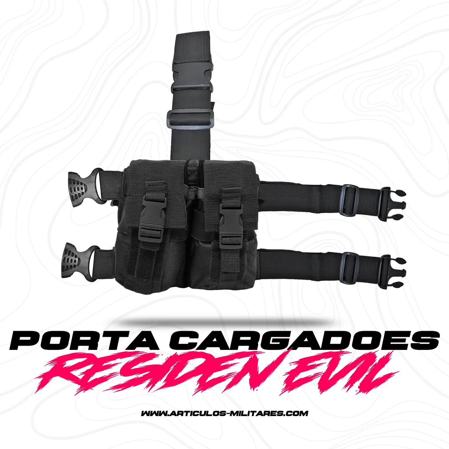 Porta Cargador Tactico Adhesivo Ligero Seguridad Con Tapa