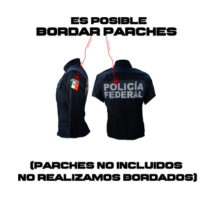 Camisa Táctica Uniforme Azul y Blanco Policía Botones Simulados Residen Evil Militaría