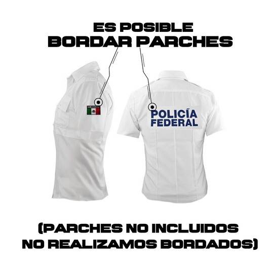 Camisa Táctica Uniforme Azul y Blanco Policía Botones Simulados