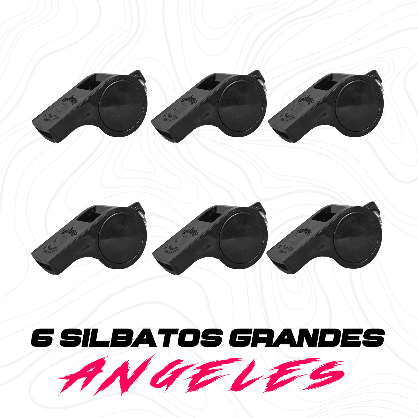 6 Silbatos Albitro Marca Angeles Grande Seguridad