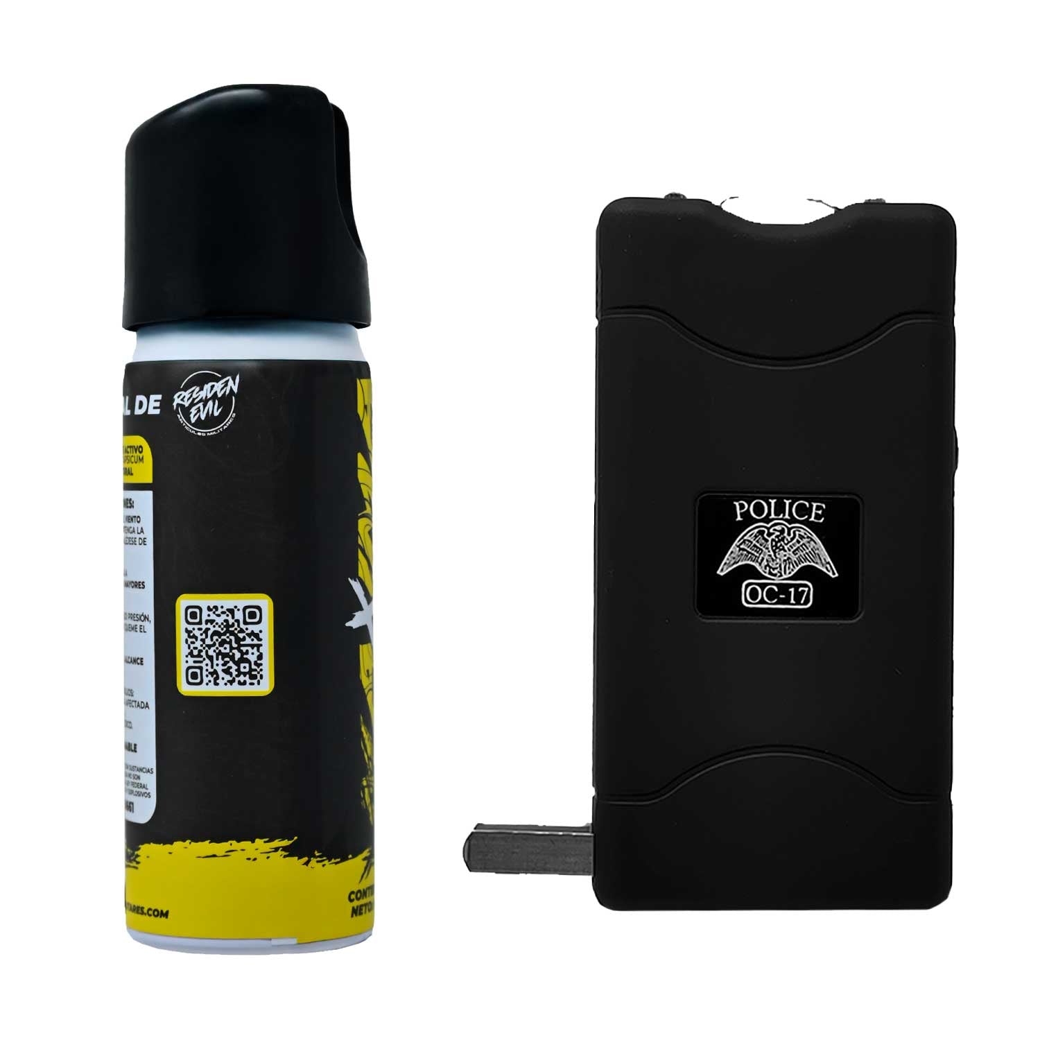 Kit Para Defensa Personal Taser Police + Gas Pimienta Residen Evil Militaría
