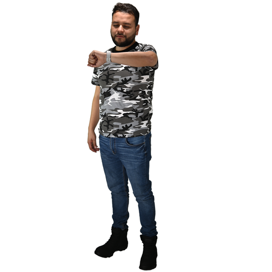 Playera Camuflada Manga Corta Algodón Hombre