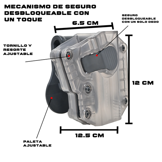 Funda Para Arma Milfort Holster Universal Pistola Diestro