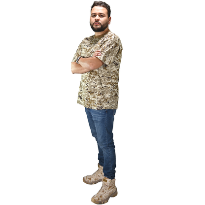 Playera Camuflada Manga Corta Algodón Hombre