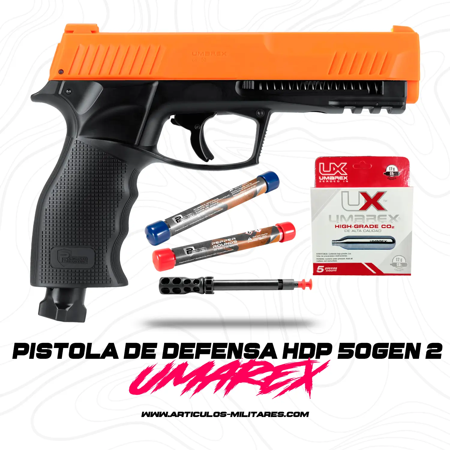 Pistola T4E HDP 50 Capsulas De Gas Pimienta Umarex Gen2