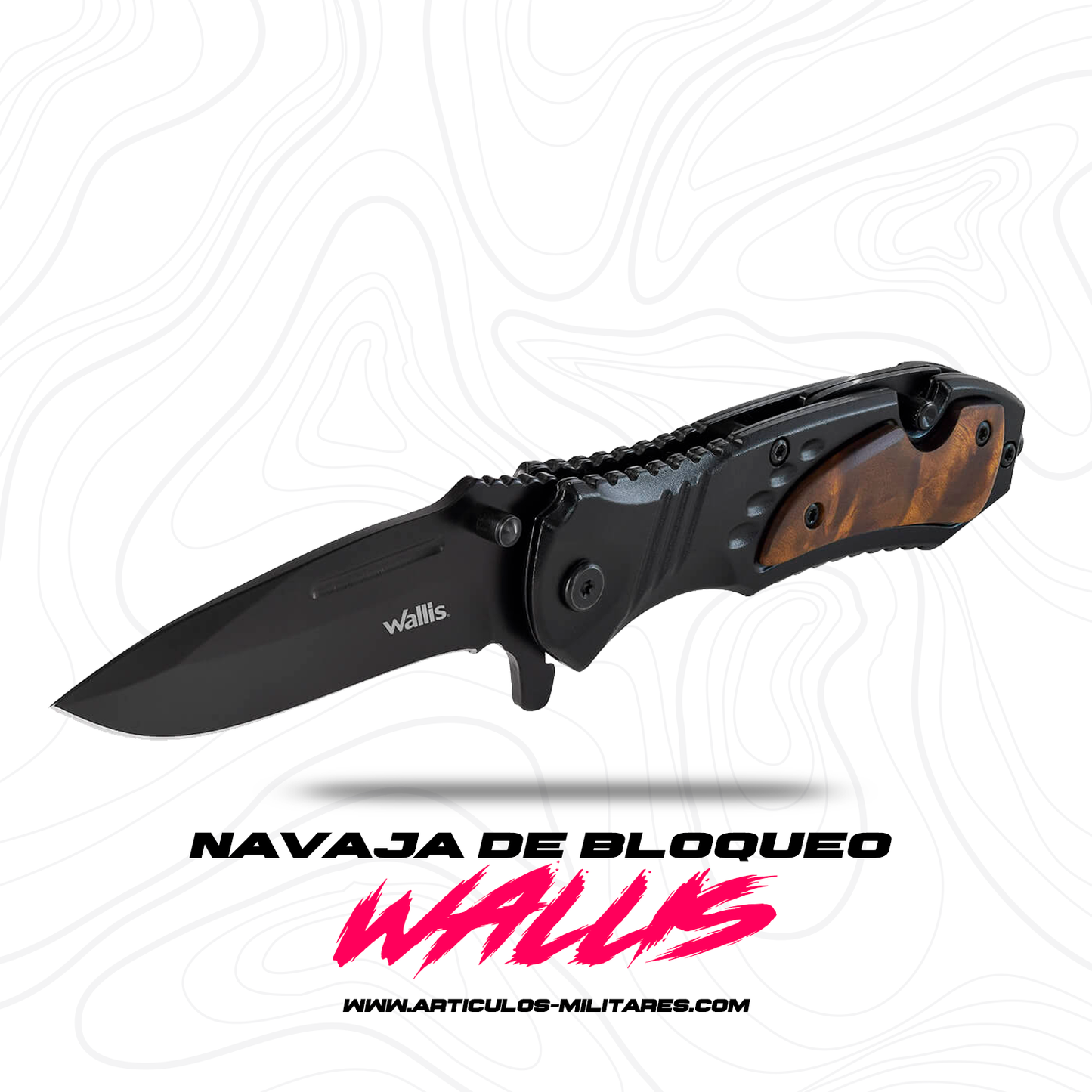 Navaja De Bloqueo Wallis  Mango S.o.s De Acero Con clip