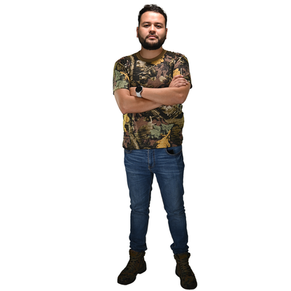 Playera Camuflada Manga Corta Algodón Hombre