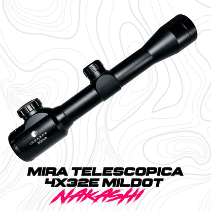 Mira Telescópica 4x32eg Retícula Ilumina Nakashi Mildot Nakashi