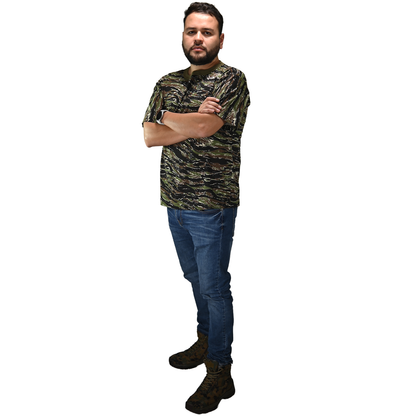 Playera Camuflada Manga Corta Algodón Hombre