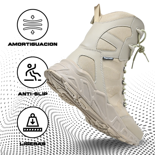 Botas Tácticas Caqui Militar Panther Antiderrapant Cierre