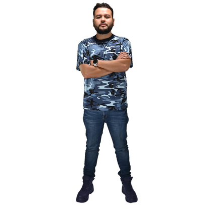 Playera Camuflada Manga Corta Algodón Hombre