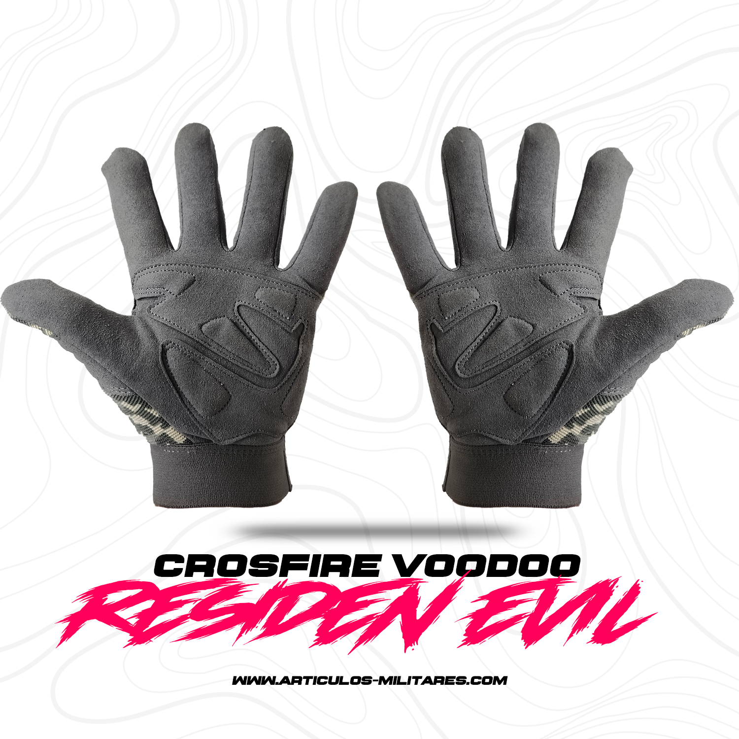 Guantes Tacticos Voodoo Crosfire Pixel Gris Antideslizante